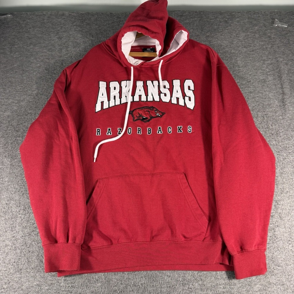 Arkansas Razorbacks Hoodie Sweatshirt Mens XL Red Football Colosseum Embroidered